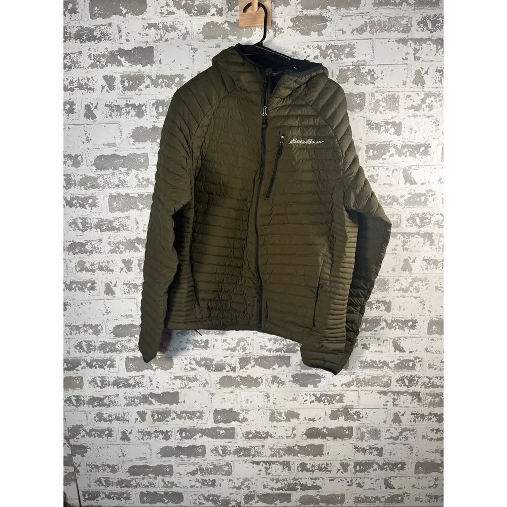 Eddie Bauer | mens Olive green down filled quilted coat